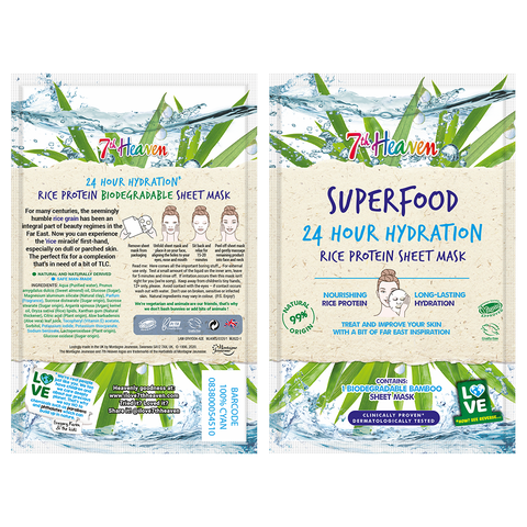 7th Heaven Superfood 24 Hour Hydration Nourishing Rice Protein Sheet Mask